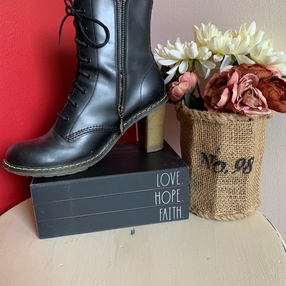 Black, side zip Doc Martens. Size 11. A very sassy look with pants or dresses!